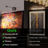 Ziqili Black Picture Lights For Wall Battery Operated Rechargeable Gallery Art Spotlight For Paintings Wireless Led Wall Light C