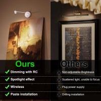 Ziqili White Picture Lights For Wall Battery Operated Rechargeable Gallery Art Lighting For Paintings Wireless Led Wall Light Co