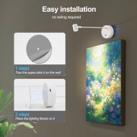 Ziqili White Picture Lights For Wall Battery Operated Rechargeable Gallery Art Lighting For Paintings Wireless Led Wall Light Co