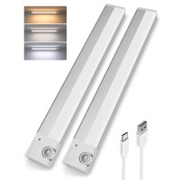 Ezvalo Under Cabinet Lights 4000Mah Rechargeable Led Closet Lights 3 Color Temps 90 Adjustable Motion Sensor Light Indoor Dim