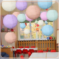 Glooglitter 16 Pcs Back To School Classroom Decorations 4 6 8 10 Pastel Color Paper Hanging Lanterns Ceiling Decorat