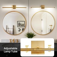 Faziyo Dimmable Black Gold Vanity Light For Bathroom 360 Rotatable Bath Lighting Fixtures Over Mirror 30 Inch Modern 4000K Bathr