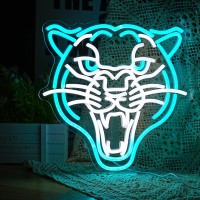 Leopard Neon Sign Dimmable Led Animal Signs For Wall Decor White Ice Blue Cool Leopard Neon Light Usb Powered Light Up Leopard S