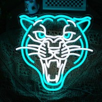 Leopard Neon Sign Dimmable Led Animal Signs For Wall Decor White Ice Blue Cool Leopard Neon Light Usb Powered Light Up Leopard S