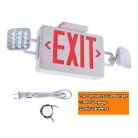 Apmeetlux Red Exit Sign With Emergency Lights 200Lm 3Hours Plug In Emergency Exit Sign With Lights Battery Backup For Business