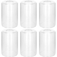 Goso 6 Pack Clear Glass Lamp Shade Replacement 55 Height 354 Diameter 165 Fitter Cylinder Glass Pendant Light Sha