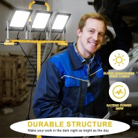 30000 Lumen Work Lights With Stand 3 Adjustable Head Led Work Light With Adjustable And Foldable Tripod Stand Waterproof Lamp