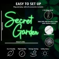 Jurongyilu Secret Garden Neon Sign Wall Decor For Bedroom Patio And Garden Plant Lovers Home Decor Enthusiasts Party Planners