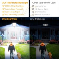 150W Led Motion Sensor Outdoor Lights Dusk To Dawn Outdoor Lighting With Photocell Adjustable Angle 20000Lm Ac110V Ip66 Waterpr