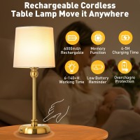 Baizhou Cordless Led Table Lamp 6000Mah Rechargeable Bedside Night Lamp For Bedroom Portable Touch Stepless Dimmable Battery O