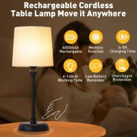 Baizhou Cordless Led Table Lamp 6000Mah Rechargeable Bedside Night Lamp For Bedroom Portable Touch Stepless Dimmable Battery O