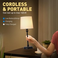 Baizhou Cordless Led Table Lamp 6000Mah Rechargeable Bedside Night Lamp For Bedroom Portable Touch Stepless Dimmable Battery O