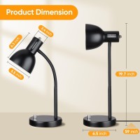 Celyst Led Desk Lamp For Home Office Metal Small Table Lamp With Free 12W Dimmable Bulb 3 Brightness Levels E26 Base Flexibl