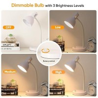 Celyst Led Desk Lamp For Home Office Metal Small Table Lamp With Free 12W Dimmable Bulb 3 Brightness Levels E26 Base Flexibl