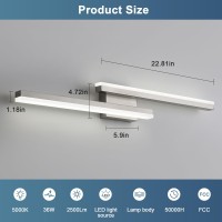 Humhold 36 Inch Modern Led Vanity Light Bar 36W Dimmable Bathroom Vanity Light Brushed Nickle Bathroom Lighting Fixtures Over