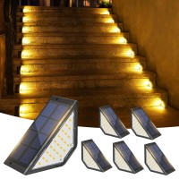 Jofios Outdoor Stair Lights 6Pack Solar Step Lights For Outside Waterproof Ip65 Outdoor Stair Lights Step Lights Outdoor Solar P