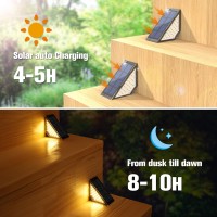 Jofios Outdoor Stair Lights 6Pack Solar Step Lights For Outside Waterproof Ip65 Outdoor Stair Lights Step Lights Outdoor Solar P