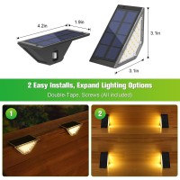 Jofios Outdoor Stair Lights 6Pack Solar Step Lights For Outside Waterproof Ip65 Outdoor Stair Lights Step Lights Outdoor Solar P