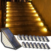 Jofios Outdoor Stair Lights 16Pack Solar Step Lights For Outside Waterproof Ip65 Outdoor Stair Lights Step Lights Outdoor Solar