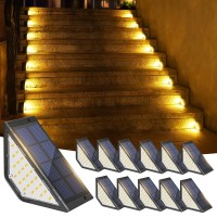 Jofios Outdoor Stair Lights 12Pack Solar Step Lights For Outside Waterproof Ip65 Outdoor Stair Lights Step Lights Outdoor Solar