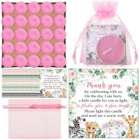 Mtlee 50 Sets Baby Shower Candle Favors For Guests Including 50 Pcs Tea Light Candles And 50 Thank Tags And 50 Return Gift Bags