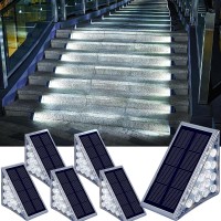 Zongxff Solar Step Lights Led Outdoor Waterproof Solar Stair Lights Automatic Onoff Solar Deck Lights Bright White 6 Pack Path