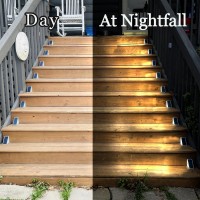 Zongxff Solar Step Lights Led Outdoor Waterproof Solar Stair Lights Automatic Onoff Solar Deck Lights Bright White 6 Pack Path