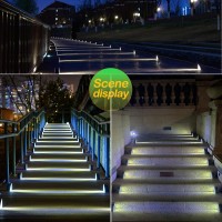 Zongxff Solar Step Lights Led Outdoor Waterproof Solar Stair Lights Automatic Onoff Solar Deck Lights Bright White 6 Pack Path