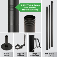 Excello Global Products Premium String Light Poles 4 Pack Extends To 10 Feet Deck Mount Woodconcrete