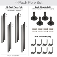 Excello Global Products Premium String Light Poles 4 Pack Extends To 10 Feet Deck Mount Woodconcrete