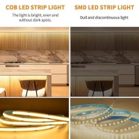 Yeewhale 328Ft Cob Led Strip Lights Dc 24V Dimmable 3000K Warm White Flexible Led Tape Light For Bedroom With Remote And App C