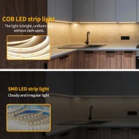 Yeewhale 328Ft Cob Led Strip Lights 3000K Warm White Dimmable Dc 24V Flexible Led Tape Light For Bedroom With Remote And App C