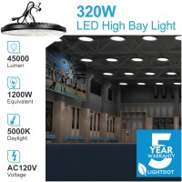 Lightdot 320W Led High Bay Shop Light 45000Lm Eqv1200W Mhhps Ufo High Bay Led Light 5000K Daylight High Bay Lighting For 30