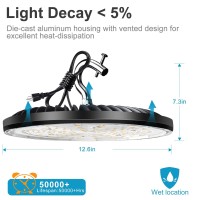 Lightdot 320W Led High Bay Shop Light 45000Lm Eqv1200W Mhhps Ufo High Bay Led Light 5000K Daylight High Bay Lighting For 30