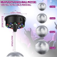 Disco Ball Motor With Remote For Party Decor Variable Speed Disco Ball Spinner Light With 4 Color Lights And 18 Led Beads Heav