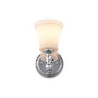 Hanaloa Wall Sconces Traditional Chrome 1 Light Sconce Wall Light With Opal Glass Shade For Bedroom Bathroom Living Room Hal