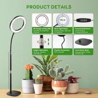 Lpmzmbl One Head Grow Lights For Indoor Plant Full Spectrum Desk Halo Plant Lights For Indoor Growing With 3H9H12H Timer 5 D