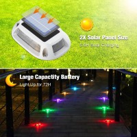 Volisun Solar Driveway Lights Dock Deck Lights 12 Pack 9 Colors In 1 Led Ip67 Waterproof Outdoor Warning Step Lights For Drivewa