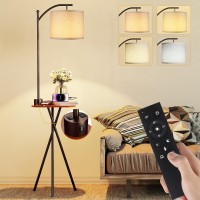 Rottogoon Floor Lamp With Table End Table Lamp With Remote Control And Charging Stationusb Typec Ac Port 4 Color Temper