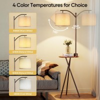 Rottogoon Floor Lamp With Table End Table Lamp With Remote Control And Charging Stationusb Typec Ac Port 4 Color Temper