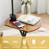 Rottogoon Floor Lamp With Table End Table Lamp With Remote Control And Charging Stationusb A Typec Ac Port 4 Color Temp