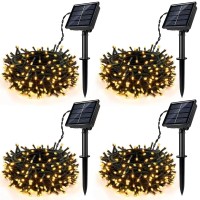 Lunaxinhuo 4Pack Solar String Lights For Outside 400 Led Solar Christmas Lights Outdoor Waterproof With 8 Modes Solar Fairy Lig