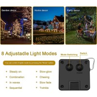 Lunaxinhuo 4Pack Solar String Lights For Outside 400 Led Solar Christmas Lights Outdoor Waterproof With 8 Modes Solar Fairy Lig