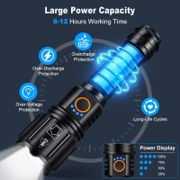 Auraseason Led Flashlights High Lumens Rechargeable 2 Pack 990 000 Lumen Super Bright Flashlights With 5 Modes Ipx7 Waterproof