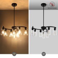 Cnratye 9Light Black Modern Chandeliers For Dining Room Adjustable Height Farmhouse Kitchen Island Lighting Industrial Hangin