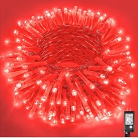 Vivideal 200 Led Red Halloween Lights 66Ft Halloween String Lights 8 Modes Clear Wire Connectable Waterproof Plug In Red Chris