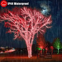 Vivideal 200 Led Red Halloween Lights 66Ft Halloween String Lights 8 Modes Clear Wire Connectable Waterproof Plug In Red Chris