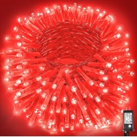 Vivideal 300 Led Red Halloween Lights 99Ft Halloween String Lights 8 Modes Clear Wire Connectable Waterproof Plug In Red Chris