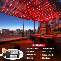 Vivideal 300 Led Red Halloween Lights 99Ft Halloween String Lights 8 Modes Clear Wire Connectable Waterproof Plug In Red Chris