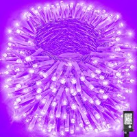 500 Led Halloween Lights Outdoor 165Ft Purple Halloweem String Lights Indoor Clear Wire 8 Modes Waterproof Plug In Purple Chris